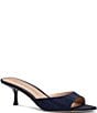 Stuart Weitzman Lexington 50 Moire Kitten Heel Pointed Toe Slide Sandals - Image 1