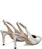 Stuart Weitzman Stuart Power 75 Metallic Leather Slingback Pointed Toe Pumps - Image 3