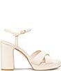 Stuart Weitzman Dayna 110 Leather Platform Block Heel Ankle Strap Sandals - Image 1