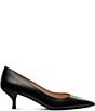 Stuart Weitzman Women's Stuart Power 50 Leather Pointed Toe Kitten Heel Pumps - Image 1