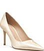 Stuart Weitzman Women's Stuart Power 85 Tortoise Print Patent Leather Pointed Toe Pumps - Image 1