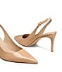 Stuart Weitzman Women's Stuart Power Slingback 75 Patent Leather Pointed Toe Pumps - Image 5