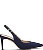 Stuart Weitzman Women's Stuart Power Slingback 75 Suede Pointed Toe Pumps - Image 6