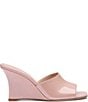 Stuart Weitzman Vinnie 85 Pearlized Patent Leather Wedge Square Toe Slides - Image 2