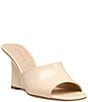 Stuart Weitzman Vinnie 85 Patent Leather Square Toe Wedge Slides - Image 1