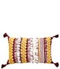 Color:Yellow/Red - Image 1 - Textured Stripe Rectangular Pillow