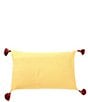 Color:Yellow/Red - Image 2 - Textured Stripe Rectangular Pillow