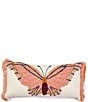 Color:Pink/Multi - Image 1 - Tufted Butterfly Fringed Pillow