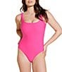 Color:Ultra Pink - Image 1 - DREAMSCULPT™ Square Neck Tank UV Protection One Piece Swimsuit