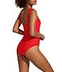 Color:Hot Pepper Red - Image 2 - DREAMSCULPT™ Square Neck Tank UV Protection One Piece Swimsuit