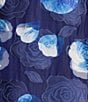 Sugarlips Abay Floral Dime Organza Mock Neck Bow Back Short Sleeve Maxi Dress, Color:Blue White - Image 3