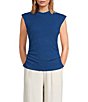 Sugarlips Abstract Patterned Bubble Mock Neck Sleeveless Textured Knit Top - Image 1