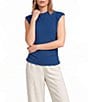 Sugarlips Abstract Patterned Bubble Mock Neck Cap Sleeve Textured Knit Top - Image 5