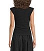 Sugarlips Abstract Patterned Bubble Mock Neck Cap Sleeve Textured Knit Top - Image 2