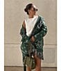 Sugarlips Bandana Fringe Shawl Collar Belted Open Front Cardigan, Color:Emerald Multi - Image 7