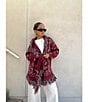 Sugarlips Bandana Fringe Shawl Collar Belted Open Front Cardigan, Color:Burgundy Multi - Image 10