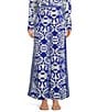 Sugarlips Border Printed High Waisted Leg Coordinating Pants, Color:Blue White - Image 1