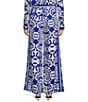 Sugarlips Border Printed High Waisted Leg Coordinating Pants, Color:Blue White - Image 2