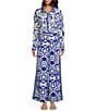 Sugarlips Border Printed High Waisted Leg Coordinating Pants, Color:Blue White - Image 3