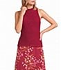Sugarlips Briella Halter Mock Neck Sleeveless Textured Knit Top - Image 1