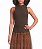 Sugarlips Briella Halter Mock Neck Sleeveless Textured Knit Top - Image 1