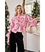 Sugarlips Candy Cane Crew Neck Long Sleeve Front Tie Sweater - Image 5