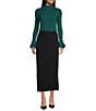 Sugarlips Carthay Coordinating High Waisted Ribbed Knit Side Slit Sweater Midi Skirt, Color:Black - Image 4