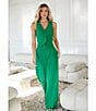 Color:Kelly Green - Image 6 - Chelsea High Waisted Wide Leg Coordinating Trousers