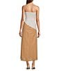 Sugarlips Colorblock Strapless Linen Blend Maxi Dress, Color:White Multi - Image 2