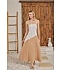 Sugarlips Colorblock Strapless Linen Blend Maxi Dress, Color:White Multi - Image 4