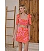 Sugarlips Coordinating Haines Town Printed High Waist Mini Crepe Wrap Skort, Color:Fuchsia Orange - Image 5