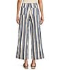 Sugarlips Coordinating Stripe Printed High Rise Wide Leg Pants, Color:Blue Stripe - Image 2