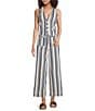 Sugarlips Coordinating Stripe Printed High Rise Wide Leg Pants, Color:Blue Stripe - Image 3