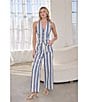 Sugarlips Coordinating Stripe Printed High Rise Wide Leg Pants, Color:Blue Stripe - Image 6
