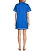 Sugarlips Dalphy Sardine Embroidered Point Collar Short Sleeve Button Down Mini Dress - Image 4