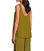 Sugarlips Devana Crew Neck Sleeveless Cut Out Coordinating Linen Tunic Top - Image 4