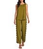 Sugarlips Devana High-Rise Wide Leg Side Cut Out Coordinating Linen Pants - Image 5