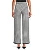 Sugarlips Dover Checker Gill Gingham Flat Front High Waist Coordinating Pants, Color:Black-White - Image 2