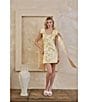 Sugarlips Duson Floral Jacquard Scoop Neck Sleeveless Bow Sash Mini Dress, Color:Champagne - Image 4