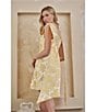 Sugarlips Duson Floral Jacquard Scoop Neck Sleeveless Bow Sash Mini Dress, Color:Champagne - Image 5