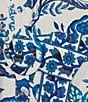 Color:Blue White - Image 3 - Floral Print Balloon Short Sleeve Crew Neck Dress