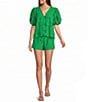 Sugarlips Friona Eyelet Taliya Drawstring High-Rise Coordinating Shorts - Image 3