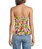 Sugarlips Helen Floral Print Halter Neck Sleeveless Peplum Top - Image 2