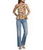 Sugarlips Helen Floral Print Halter Neck Sleeveless Peplum Top - Image 3