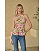 Sugarlips Helen Floral Print Halter Neck Sleeveless Peplum Top - Image 5
