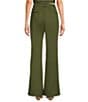 Color:Olive - Image 2 - High Waist Flat Front Flare Coordinating Pants