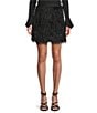 Sugarlips Himari Coordinating Metallic High Waisted Fringe Mini Skirt, Color:Black - Image 1