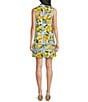 Sugarlips Lemon Lex Printed Split Collar Sleeveless Shift Mini Dress - Image 2