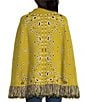Sugarlips Lennie Bandana Printed Collared Open-Sleeve Fringe Hem Poncho Sweater - Image 2