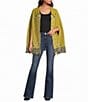 Sugarlips Lennie Bandana Printed Collared Open-Sleeve Fringe Hem Poncho Sweater - Image 3
